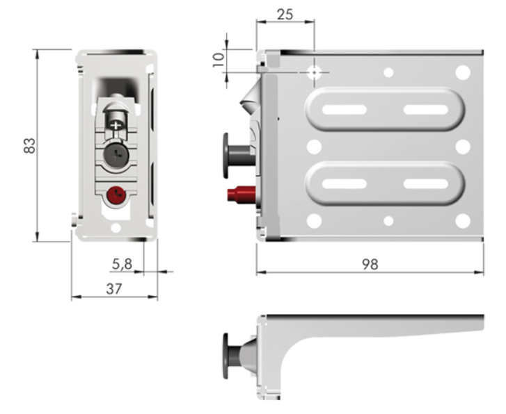 Подвесной кронштейн LIBRA H11 правый / винт, муфта / 120-160 кг - фото магазина Мебельщик Подвесной кронштейн LIBRA H11 правый / винт, муфта / 120-160 кг - фото магазина Мебельщик