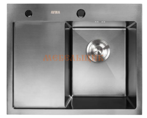 Мойка AVINA 5848 правая, черная с крылом - фото с сайта Мебельщик - мебельная фурнитура Мойка AVINA 5848 правая, черная с крылом - фото с сайта Мебельщик - мебельная фурнитура