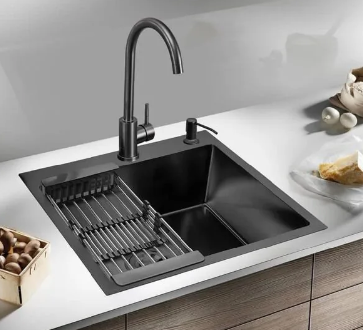 Мойка НАНО Черный 650*450мм, в комплекте дозатор, сетка - фото с сайта Мебельщик - мебельная фурнитура Мойка НАНО Черный 650*450мм, в комплекте дозатор, сетка - фото с сайта Мебельщик - мебельная фурнитура