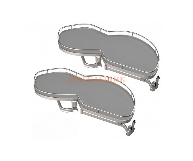 Комплект полок правый, Леманс 450 мм,Арена КЛАССИК,2 полки+рычаги,цвет ХРОМ,цвет дна Серый, антислип - фото с сайта Мебельщик - мебельная фурнитура Комплект полок правый, Леманс 450 мм,Арена КЛАССИК,2 полки+рычаги,цвет ХРОМ,цвет дна Серый, антислип - фото с сайта Мебельщик - мебельная фурнитура