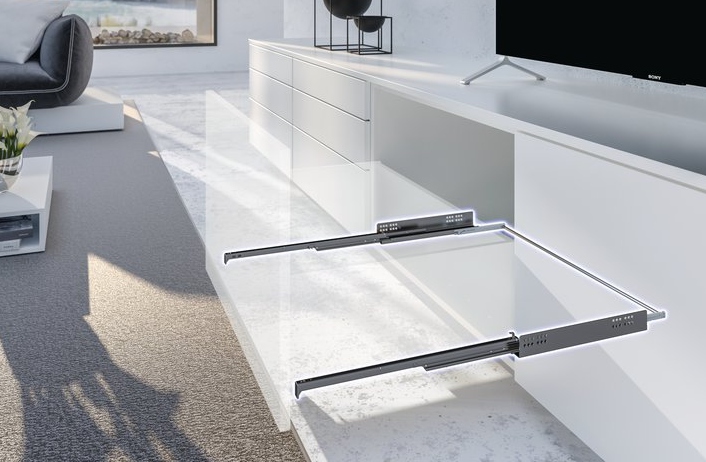 Направляющая полного выдвижения Quadro 4D SS 450мм, правая - фото компании Мебельщик Направляющая полного выдвижения Quadro 4D SS 450мм, правая - фото компании Мебельщик