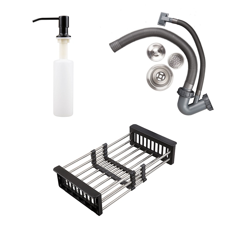 Мойка НАНО Черный 650*450мм, в комплекте дозатор, сетка - фото с сайта Мебельщик - мебельная фурнитура Мойка НАНО Черный 650*450мм, в комплекте дозатор, сетка - фото с сайта Мебельщик - мебельная фурнитура