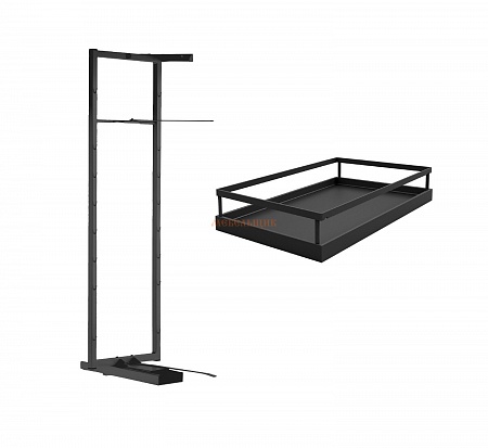 Тандем 600 мм Комплект, рама H1700, Арена СТИЛЬ, 5 полок, цвет АНТРАЦИТ, дно антрацит, антислип 1 уп - фото с сайта Мебельщик - мебельная фурнитура Тандем 600 мм Комплект, рама H1700, Арена СТИЛЬ, 5 полок, цвет АНТРАЦИТ, дно антрацит, антислип 1 уп - фото с сайта Мебельщик - мебельная фурнитура