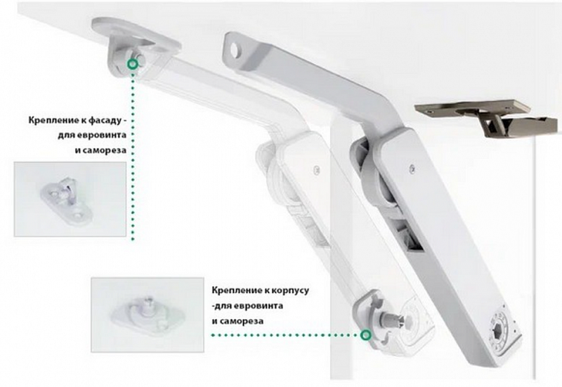 Подъемник FREElight-type C, белый - фото с сайта Мебельщик - мебельная фурнитура Подъемник FREElight-type C, белый - фото с сайта Мебельщик - мебельная фурнитура