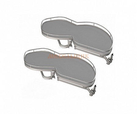 Полки (2 шт) правые для фасада 600 мм дно серое антислип ЛеМанс - фото с сайта Мебельщик - мебельная фурнитура Полки (2 шт) правые для фасада 600 мм дно серое антислип ЛеМанс - фото с сайта Мебельщик - мебельная фурнитура