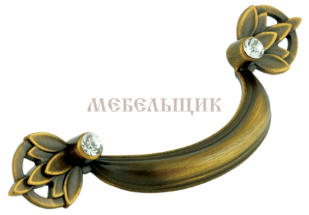 Ручка скоба со стразами, браш. старин.латунь, 64мм (BOYARD)Сh005953    - фото с сайта Мебельщик - мебельная фурнитура Ручка скоба со стразами, браш. старин.латунь, 64мм (BOYARD)Сh005953    - фото с сайта Мебельщик - мебельная фурнитура